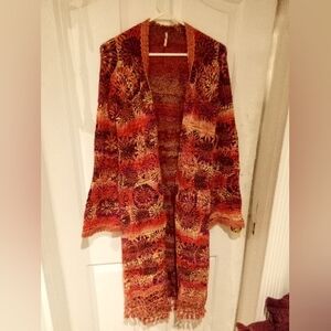 Free People Floral long Kimono Cardigan